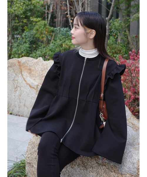 frill zipup sweat（スウェット）｜jumelle（ジュメロ）のファッション