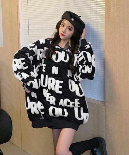 LETee(レティー)の「サガラ刺繍風 ロゴジャカードニットプルオーバー(ニット/セーター・レディース・ピンク/グリーン/ホワイト/ブルー・FREE)」の7枚目の写真