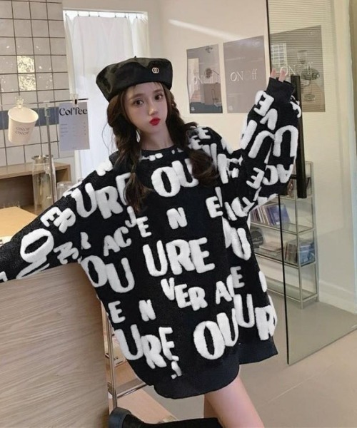 LETee(レティー)の「サガラ刺繍風 ロゴジャカードニットプルオーバー(ニット/セーター・レディース・ピンク/グリーン/ホワイト/ブルー・FREE)」の8枚目の写真