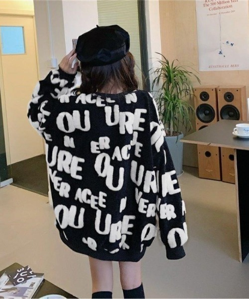 LETee(レティー)の「サガラ刺繍風 ロゴジャカードニットプルオーバー(ニット/セーター・レディース・ピンク/グリーン/ホワイト/ブルー・FREE)」の9枚目の写真