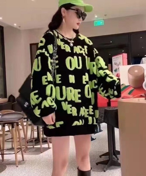LETee(レティー)の「サガラ刺繍風 ロゴジャカードニットプルオーバー(ニット/セーター・レディース・ピンク/グリーン/ホワイト/ブルー・FREE)」の10枚目の写真