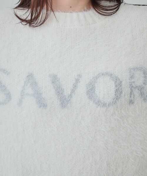 Cutie Blonde（キューティーブロンド）の「◆【S-LL】ほんのりショート丈 ふわふわフェザー ロゴニット（ニット/セーター・レディース・ライトグレー/チャコールグレー/オフホワイト/ブラウン系・03/04/02/01）」の16枚目の写真