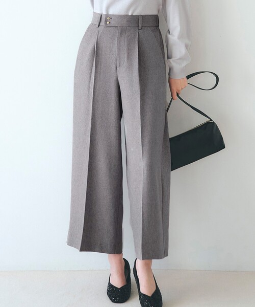grove（グローブ）の「クロップドワイドパンツ（その他パンツ・レディース・ブラック/グレー/ライトベージュ/ブルー系その他4・02/03/01/04/05）」の2枚目の写真