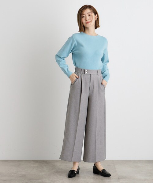 grove（グローブ）の「クロップドワイドパンツ（その他パンツ・レディース・ブラック/グレー/ライトベージュ/ブルー系その他4・02/03/01/04/05）」の6枚目の写真