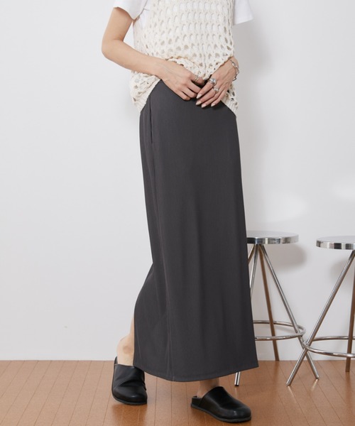 Auntie Rosa Holiday（アンティローザホリデー）の「カットリブイージーナロースカート / サイズ展開あり（スカート・レディース・グリーン/レッド/ブラック/チャコールグレー・SMALL/MEDIUM）」の18枚目の写真