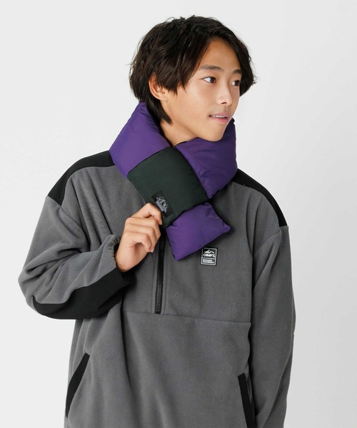 Right-on(ライトオン)の「切り替え差し込み中綿マフラー(マフラー・キッズ・ブラック/パープル・フリー)」の3枚目の写真