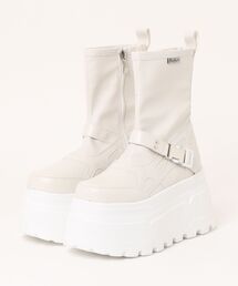 「YOSUKE/ヨースケ」厚底ベルティッドショートブーツ