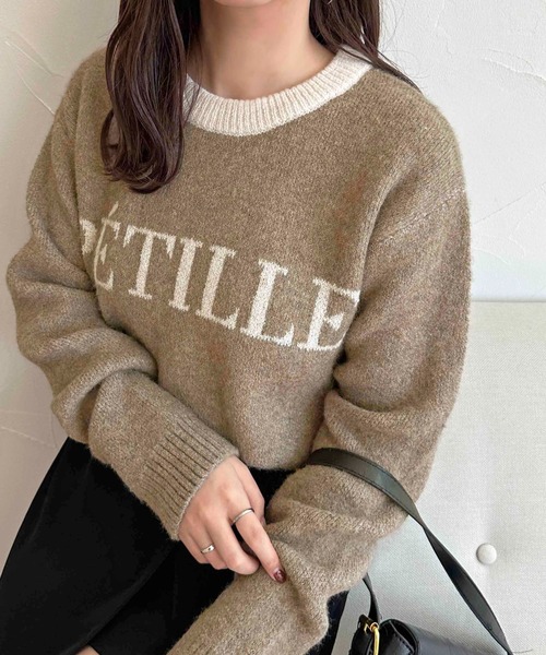 apres jour clair（アプレジュールクレア）の「【apres jour clair】ロゴジャガードニット【ZOZOTOWN限定アイテム】（ニット/セーター・レディース・ネイビー/オレンジ系その他/ベージュ・フリー/X-LARGE）」の10枚目の写真