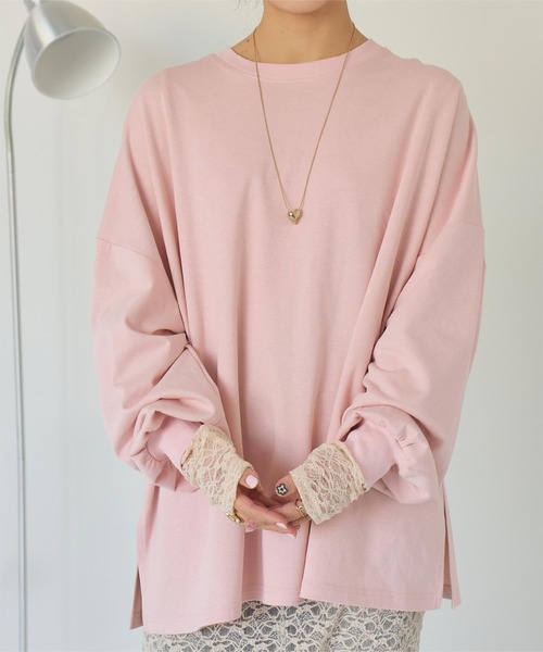 titivate(ティティベイト)の「ルーズシルエットカットソープルオーバー(Tシャツ/カットソー・レディース・オリーブ/ライトブルー/ブラック/アイボリー/ライトグリーン/ダークブラウン/ネイビー/オフホワイト/杢グレー/ブルー/グレイッシュベージュ/チャコール/ライトピンク/イエロー/オレンジ・P/T)」の14枚目の写真