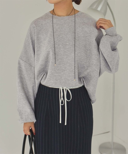 titivate(ティティベイト)の「ルーズシルエットカットソープルオーバー(Tシャツ/カットソー・レディース・オリーブ/ライトブルー/ブラック/アイボリー/ライトグリーン/ダークブラウン/ネイビー/オフホワイト/杢グレー/ブルー/グレイッシュベージュ/チャコール/ライトピンク/イエロー/オレンジ・P/T)」の17枚目の写真