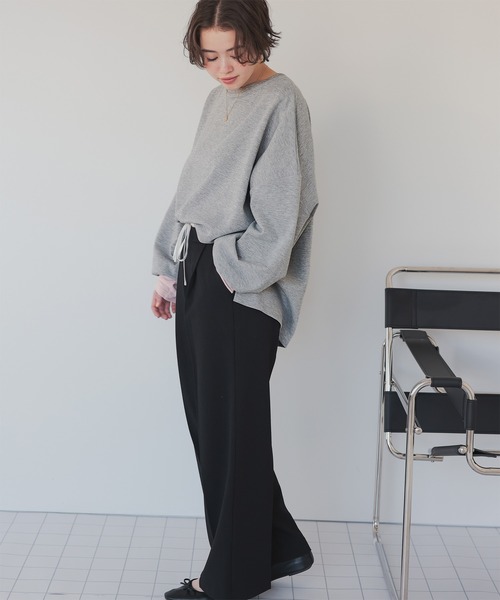 titivate(ティティベイト)の「ルーズシルエットカットソープルオーバー(Tシャツ/カットソー・レディース・オリーブ/ライトブルー/ブラック/アイボリー/ライトグリーン/ダークブラウン/ネイビー/オフホワイト/杢グレー/ブルー/グレイッシュベージュ/チャコール/ライトピンク/イエロー/オレンジ・P/T)」の16枚目の写真