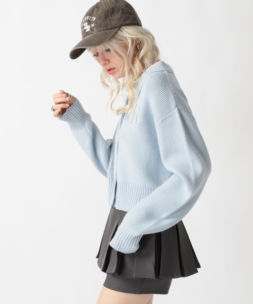 FOREVER 21(フォーエバー トゥエンティーワン)の「【2025SS】襟付きニットカーディガン(カーディガン/ボレロ・レディース・チャコールグレー/オフホワイト/ライトブルー・FREE)」の7枚目の写真