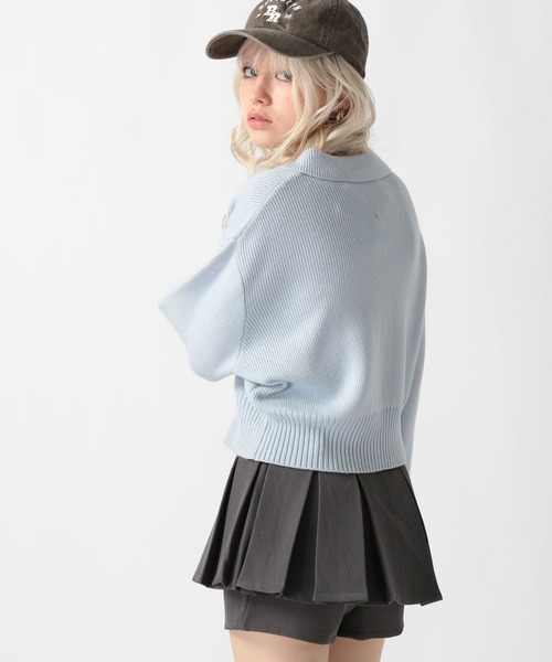 FOREVER 21(フォーエバー トゥエンティーワン)の「【2025SS】襟付きニットカーディガン(カーディガン/ボレロ・レディース・チャコールグレー/オフホワイト/ライトブルー・FREE)」の8枚目の写真