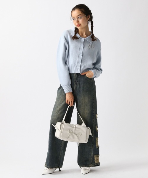 FOREVER 21(フォーエバー トゥエンティーワン)の「【2025SS】襟付きニットカーディガン(カーディガン/ボレロ・レディース・チャコールグレー/オフホワイト/ライトブルー・FREE)」の9枚目の写真