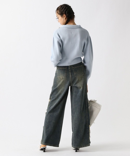 FOREVER 21(フォーエバー トゥエンティーワン)の「【2025SS】襟付きニットカーディガン(カーディガン/ボレロ・レディース・チャコールグレー/オフホワイト/ライトブルー・FREE)」の11枚目の写真