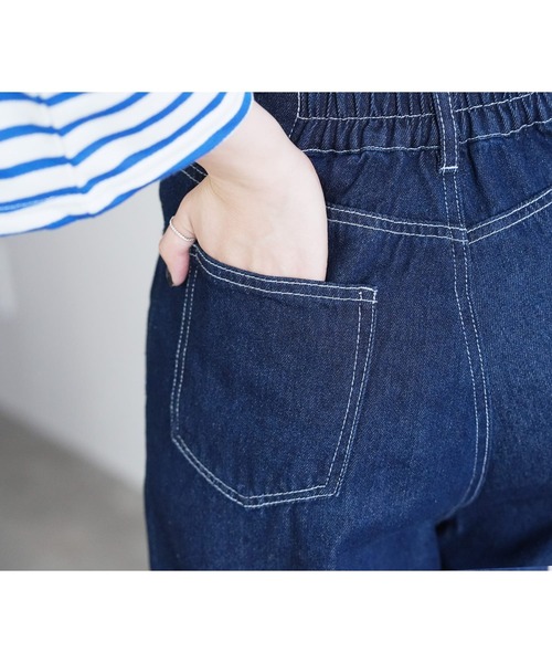 reca（レカ）の「デニムホックタックパンツ（デニムパンツ・レディース・ネイビー/ブルー/ブラック・L/M）」の10枚目の写真