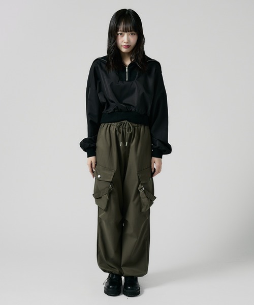 Chick（チック）の「Cargo pants / ドローコード付きカーゴパンツ（カーゴパンツ・レディース・グレー/オリーブ/ブラック/ベージュ・M/L）」の17枚目の写真