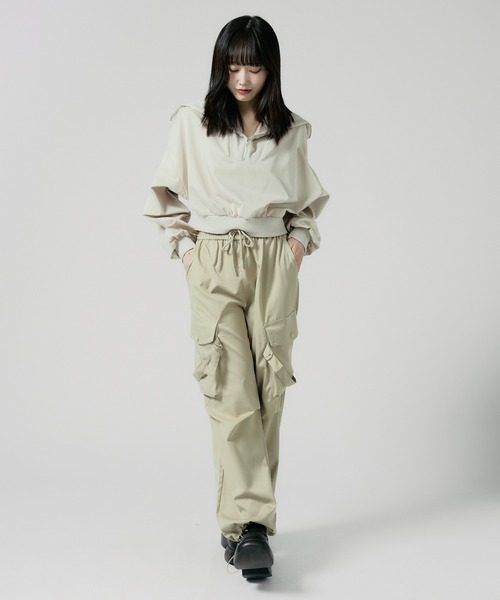 Chick（チック）の「Cargo pants / ドローコード付きカーゴパンツ（カーゴパンツ・レディース・グレー/オリーブ/ブラック/ベージュ・M/L）」の21枚目の写真
