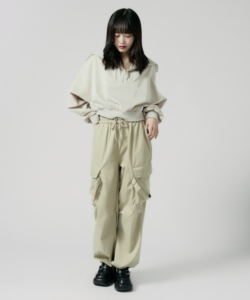 Chick（チック）の「Cargo pants / ドローコード付きカーゴパンツ（カーゴパンツ・レディース・グレー/オリーブ/ブラック/ベージュ・M/L）」の20枚目の写真