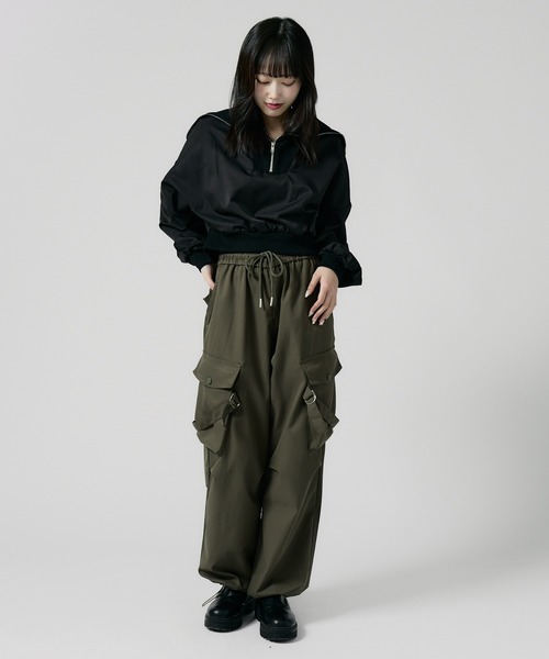 Chick（チック）の「Cargo pants / ドローコード付きカーゴパンツ（カーゴパンツ・レディース・グレー/オリーブ/ブラック/ベージュ・M/L）」の16枚目の写真