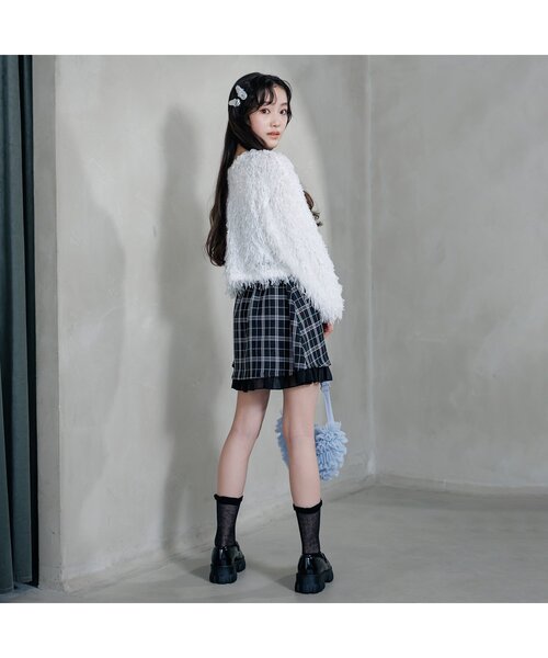 algy(アルジー)の「2WAYテープヤーンタンタケカーデ(カーディガン/ボレロ・キッズ・オフホワイト/サックスブルー・XX-SMALL/X-SMALL/MEDIUM/SMALL)」の4枚目の写真