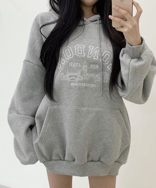 LONDONプリント裏起毛パーカー