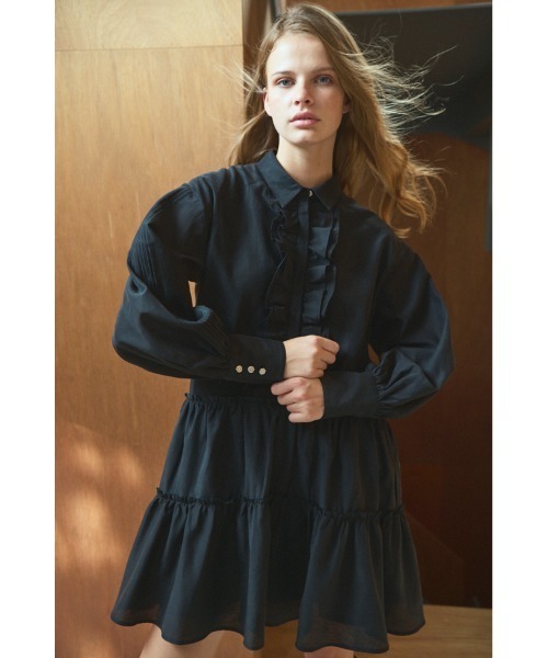 Estella.K(エステラケー)の「Joslin Dress ティアードミニドレス(ワンピース・レディース・ブラック/ホワイト/ワインレッド・FREE)」の2枚目の写真
