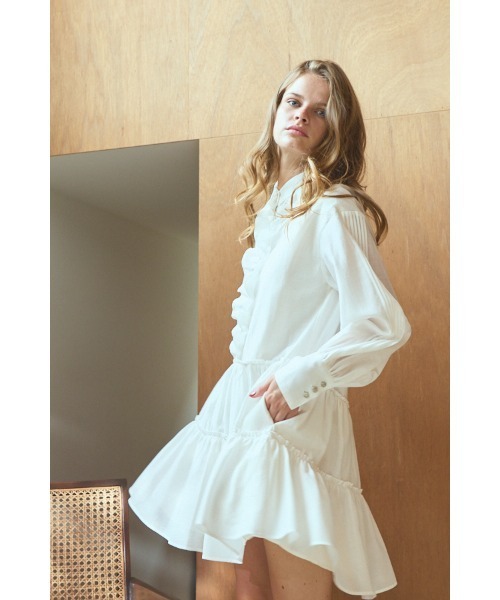 Estella.K(エステラケー)の「Joslin Dress ティアードミニドレス(ワンピース・レディース・ブラック/ホワイト/ワインレッド・FREE)」の8枚目の写真
