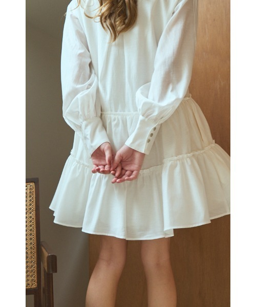 Estella.K(エステラケー)の「Joslin Dress ティアードミニドレス(ワンピース・レディース・ブラック/ホワイト/ワインレッド・FREE)」の13枚目の写真