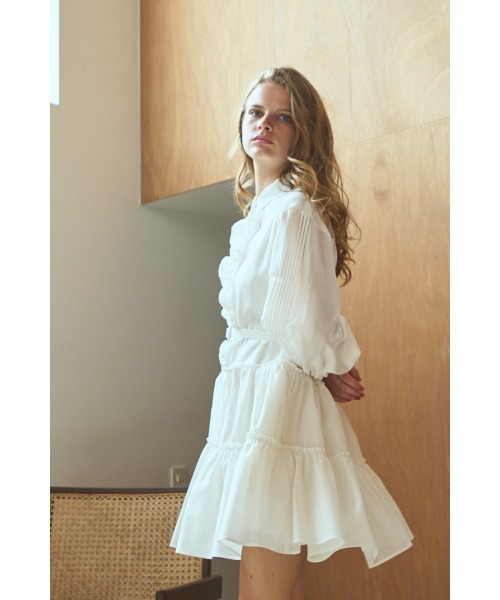 Estella.K(エステラケー)の「Joslin Dress ティアードミニドレス(ワンピース・レディース・ブラック/ホワイト/ワインレッド・FREE)」の17枚目の写真