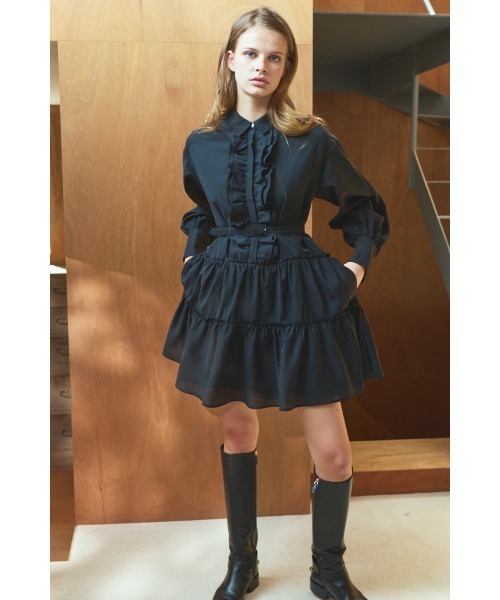 Estella.K(エステラケー)の「Joslin Dress ティアードミニドレス(ワンピース・レディース・ブラック/ホワイト/ワインレッド・FREE)」の18枚目の写真
