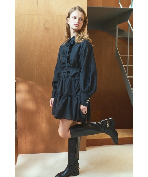 Estella.K(エステラケー)の「Joslin Dress ティアードミニドレス(ワンピース・レディース・ブラック/ホワイト/ワインレッド・FREE)」の20枚目の写真