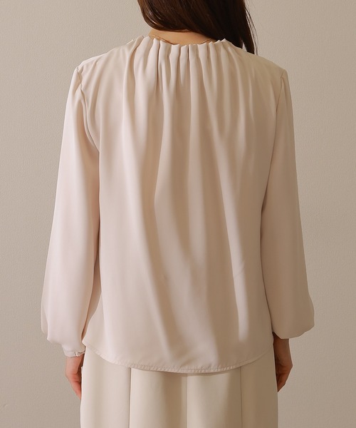 Lace Ladies(レースレディース)の「ソリッドカラー ラウンドネック タック フレア ブラウス(シャツ/ブラウス・レディース・オフホワイト/グレー/ブラック/ホワイト・FREE/S)」の16枚目の写真
