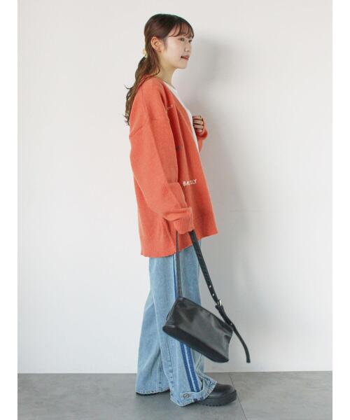 ehka sopo（エヘカソポ）の「らくがき刺繍Vネックカーディガン（カーディガン/ボレロ・レディース・オレンジ/サックスブルー/ブラック/キナリ・F）」の18枚目の写真