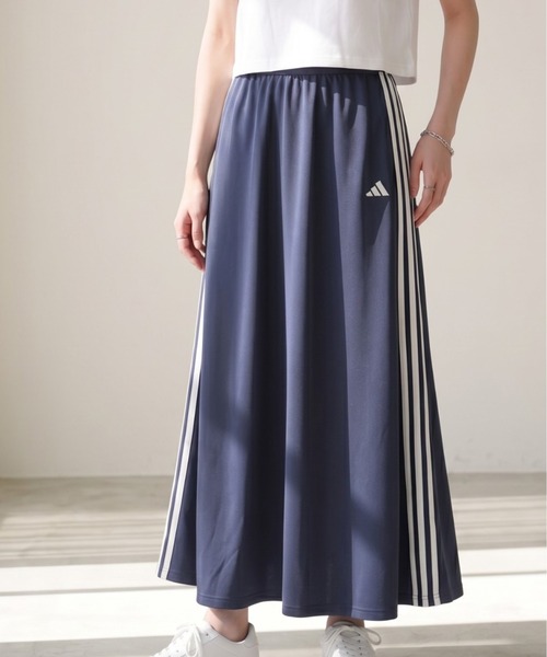 adidas(アディダス)の「adidas/アディダス スリーストライプス ニットスカート(スカート・レディース・ネイビー/ブラック・SMALL/MEDIUM/LARGE)」の3枚目の写真