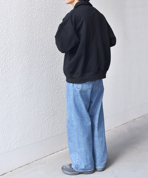 セール】SHIPS any: ワンポイント 刺繍 ロゴ ハーフジップ ポロ