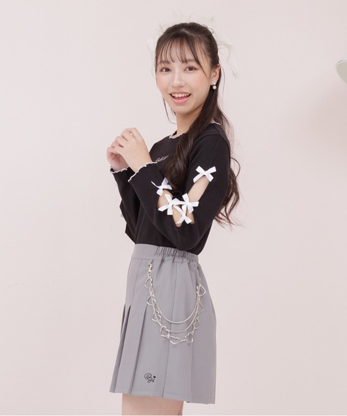 PINKHUNT ピンクハント ハートチェーン付きプリーツ スカート