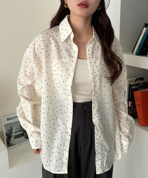 efill（エフィル）の「バックリボン ドット スタンドカラー ブラウス（シャツ/ブラウス・レディース・アイボリー・FREE）」の22枚目の写真