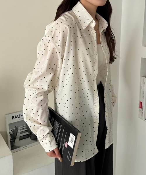efill（エフィル）の「バックリボン ドット スタンドカラー ブラウス（シャツ/ブラウス・レディース・アイボリー・FREE）」の17枚目の写真