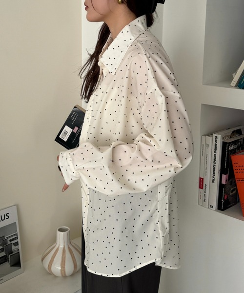 efill（エフィル）の「バックリボン ドット スタンドカラー ブラウス（シャツ/ブラウス・レディース・アイボリー・FREE）」の14枚目の写真