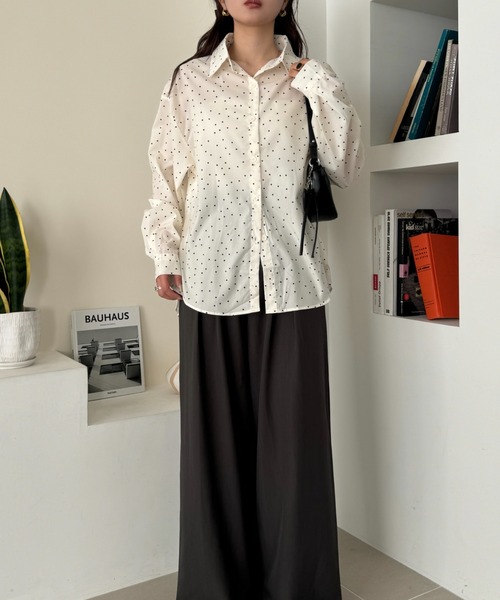 efill（エフィル）の「バックリボン ドット スタンドカラー ブラウス（シャツ/ブラウス・レディース・アイボリー・FREE）」の19枚目の写真