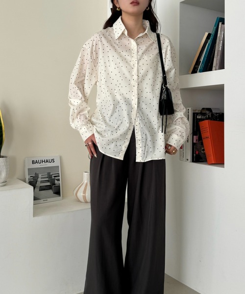 efill（エフィル）の「バックリボン ドット スタンドカラー ブラウス（シャツ/ブラウス・レディース・アイボリー・FREE）」の20枚目の写真