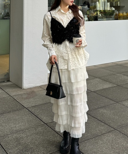 efill（エフィル）の「バックリボン ドット スタンドカラー ブラウス（シャツ/ブラウス・レディース・アイボリー・FREE）」の7枚目の写真