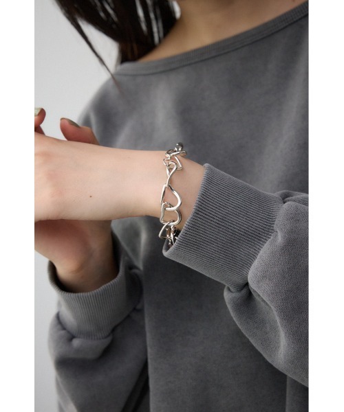 AZUL by moussy（アズールバイマウジー）の「ハートチェーンブレスレット（ブレスレット・レディース・シルバー/ゴールド系その他・FREE）」の3枚目の写真