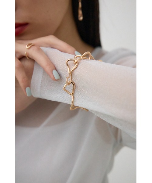 AZUL by moussy（アズールバイマウジー）の「ハートチェーンブレスレット（ブレスレット・レディース・シルバー/ゴールド系その他・FREE）」の8枚目の写真