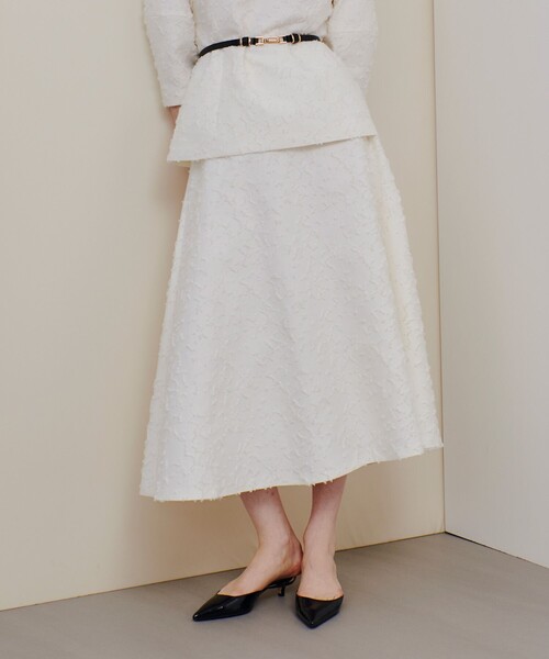 allureville（アルアバイル）の「DUTEL フレアスカート（スカート・レディース・ネイビー/オフホワイト・1/2）」の3枚目の写真