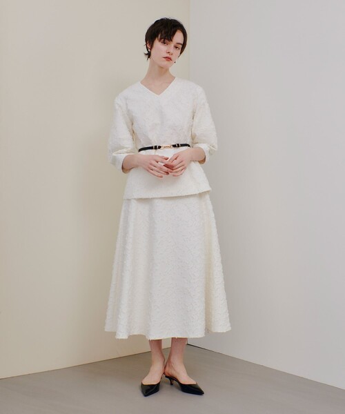 allureville（アルアバイル）の「DUTEL フレアスカート（スカート・レディース・ネイビー/オフホワイト・1/2）」の6枚目の写真