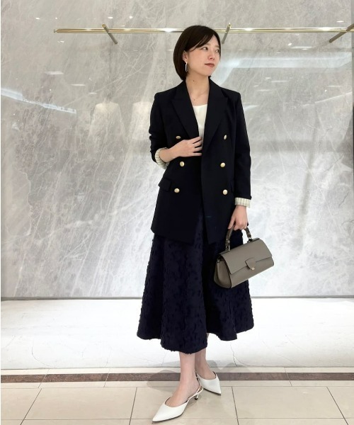 allureville（アルアバイル）の「DUTEL フレアスカート（スカート・レディース・ネイビー/オフホワイト・1/2）」の21枚目の写真