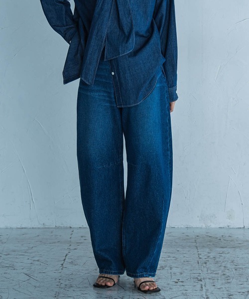 MAYSON GREY（メイソングレイ）の「11OZカーブデニムパンツ≪洗濯機で洗える≫（デニムパンツ・レディース・ブルー/ネイビー・M）」の3枚目の写真