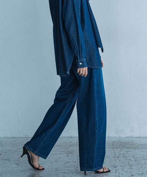 MAYSON GREY（メイソングレイ）の「11OZカーブデニムパンツ≪洗濯機で洗える≫（デニムパンツ・レディース・ブルー/ネイビー・M）」の5枚目の写真